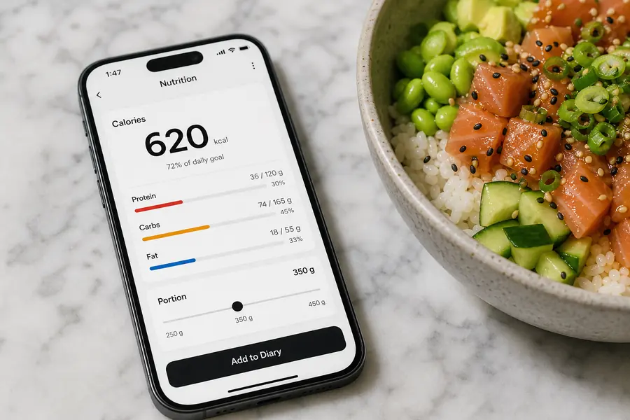 Calories and macros on screen